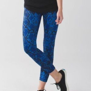 Lululemon 6 Leggings ~ Sapphire Blue High Times Pant Ziggy Snake
